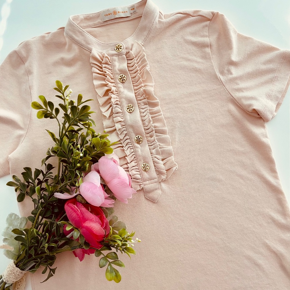 Tory Burch Front Ruffle Shirt